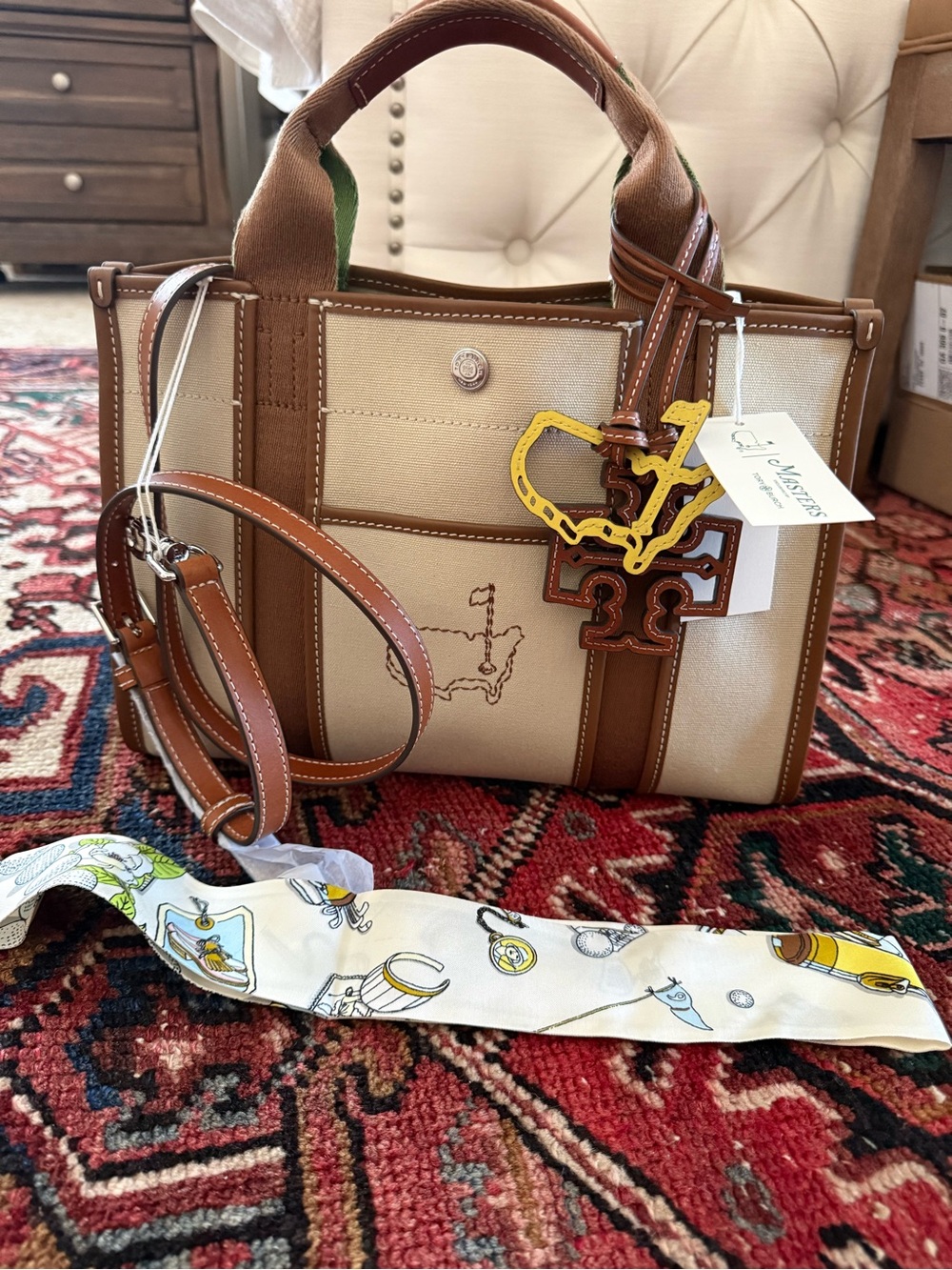 Tory Burch Canvas and Leather Pocket Tote in Beige & Brown Berckmans 2025